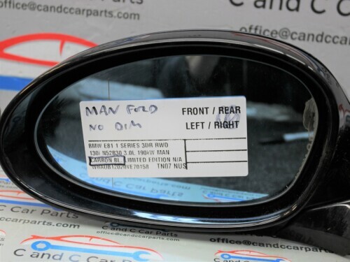 BMW E81 1 Series Left Mirror Carbon Black