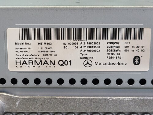 Mercedes S Class V222 Audio Head Unit